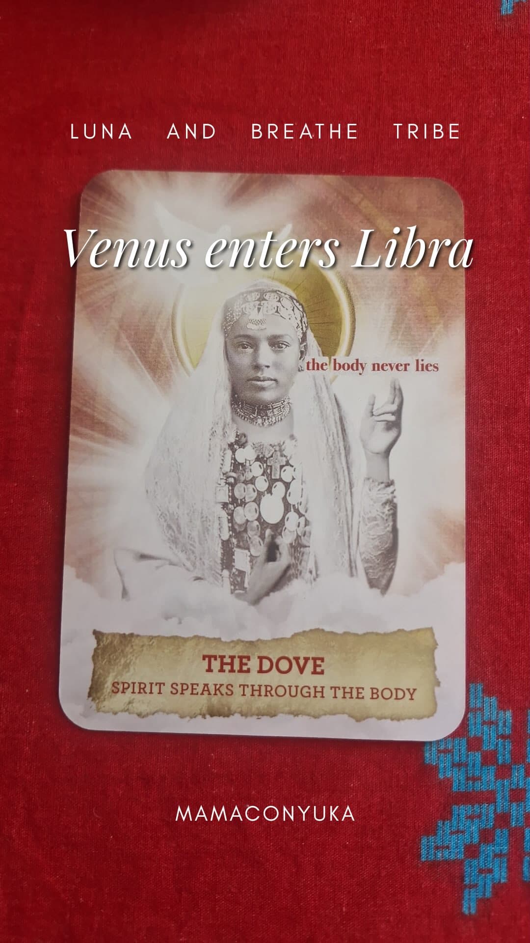 Venus enters Libra today, and I cannot think of a more beautiful way to begin this new chapter. Today’s Mary Magdalene Oracle: “The Divine Spirit Speaks Through the Body.”